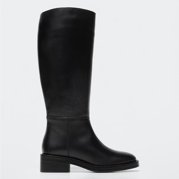 Mango Leather Riding Boot Size 41 - Picture 6 of 9